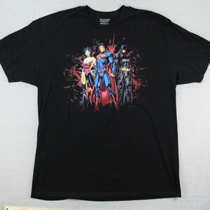 Justice League T-Shirt Mens Size 3XLT Black Cotton